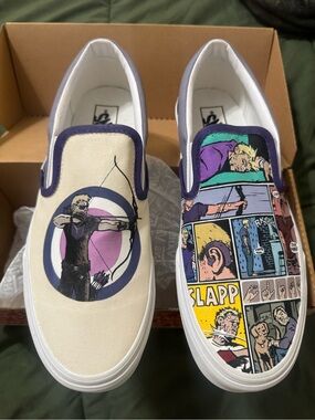 Custom hand painted Hawkeye vans
